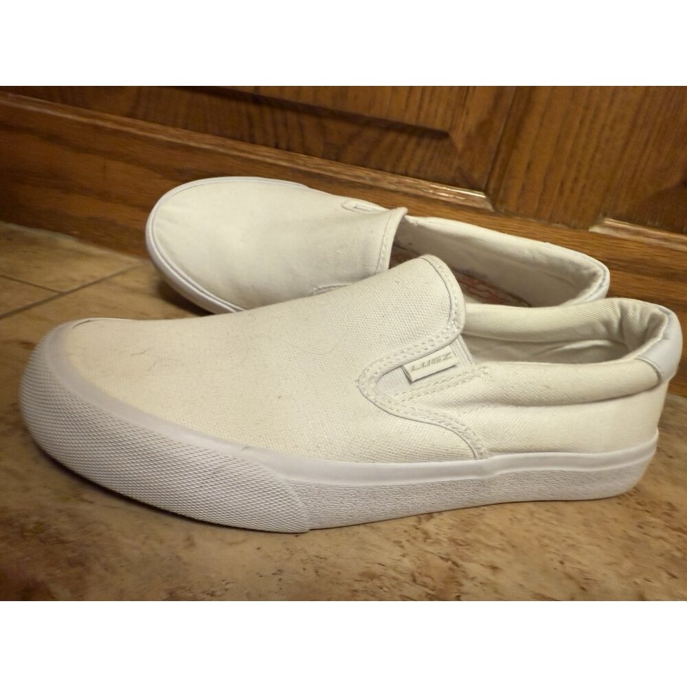 Lugz Men's 7 Clipper Classic Slip-on Canvas Sneakers White Womens 9